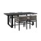 Armen Living Felicia Outdoor Patio 5-Piece Dining Table Set in Aluminum with Gray Rope and Cushions 840254333314 - alternate 1
